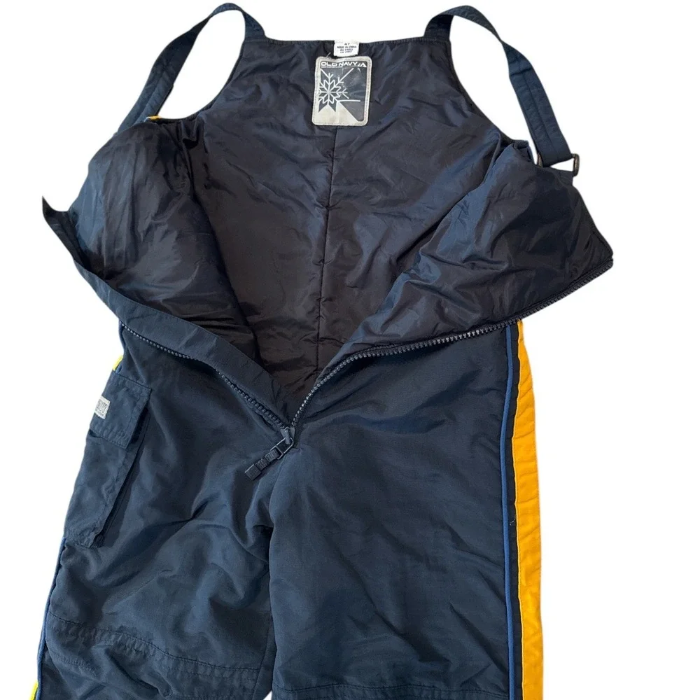 Old Navy Kids Navy Yellow Snow Bib Overalls Ski Pants‎ Size 4T Outdoors